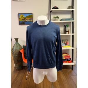 ISAIA Napoli Cashmere/Silk Crewneck Pullover Sweater in Ocean Blue - Size XL